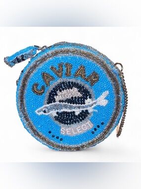 *Viral* Beaded 'CAVIAR SELECT' Round Handbag NWT